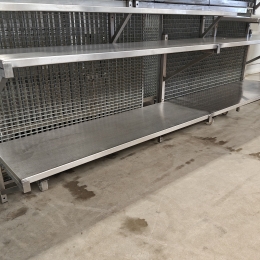 Rvs dubbel wandschap - 266 x 50 cm 